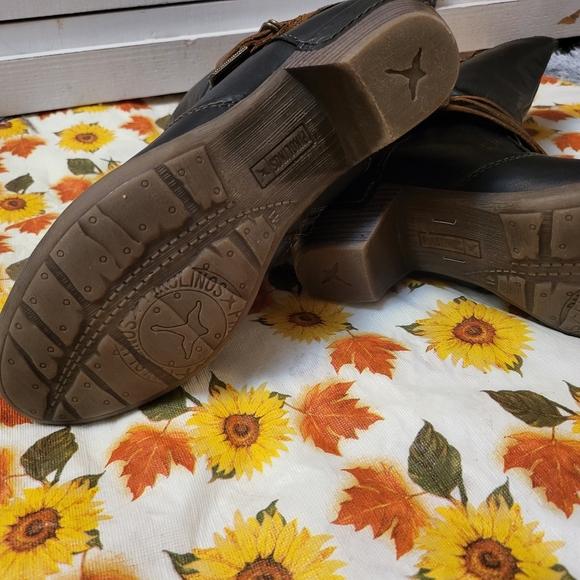 Pikolinos Black/Brown Leather Side Zip Calf Boot sz 41~Made in Spain & Like New! - Picture 8 of 11